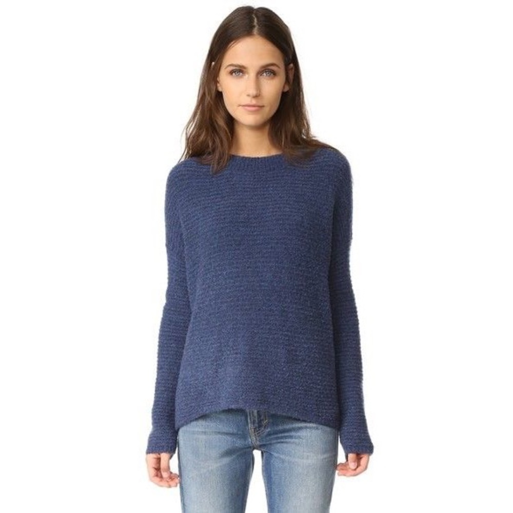 VINCE Wool Cashmere Blue Oversized Sweater Crew Medium Boxy